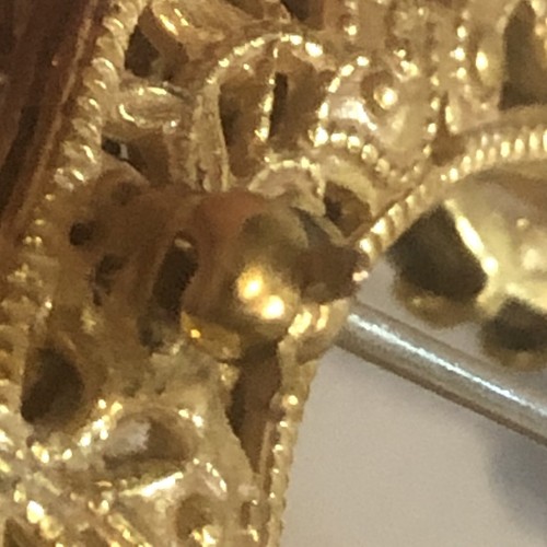 "Broche colgante de colección firmado ORIGINAL POR ROBERT Levy pin corona con cable tono dorado de 2,5""" - Imagen 5 de 10