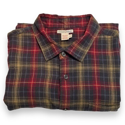 Carbon 2 Cobalt Men's Large Upper Echelon Plaid Shirt Lined Long