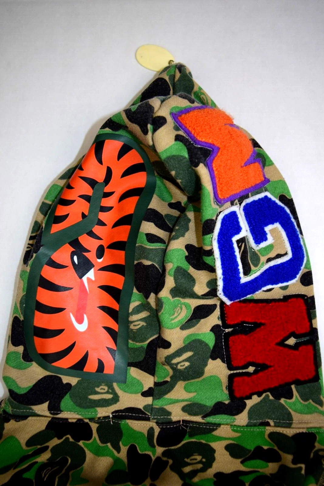 A BATHING APE (BAPE) Felpa con cappuccio Bathing Ape Bape verde cammeo squalo donna grande