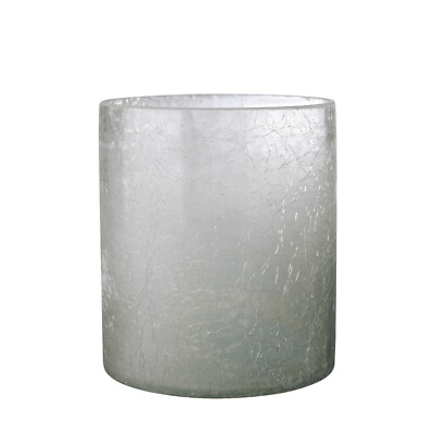 Wind Lantern Glass Candle Jar Tealight Crush Holder Smoky Grey