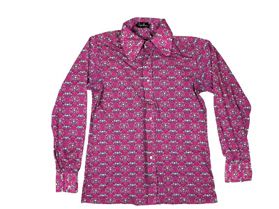 JACQUES LEONARD Paris true vintage 70s Bluse Gr. 3 psychedelic Bunt Hemdbluse
