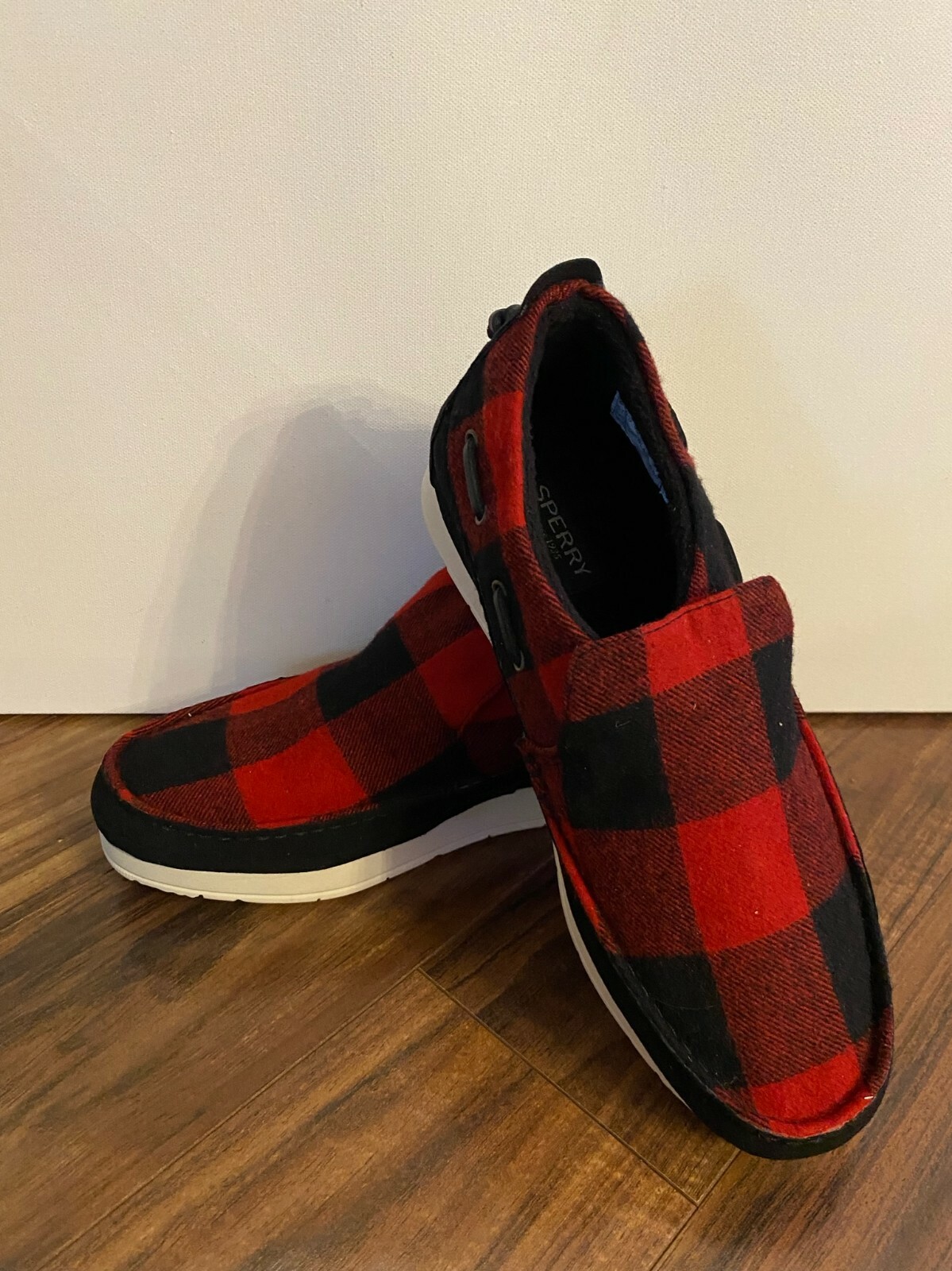 Shoes Moc Sider Plaid Wool 