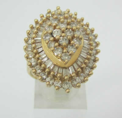 ESTATE 14K YG LADIES DIAMOND CLUSTER STYLE BAND 4.36CTS*APPRAISED $7,960.00