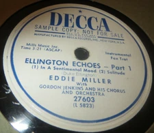 78RPM Decca Eddie Miller Ellington Echoes, Solitude/ Sophisticated Lady, nice E-