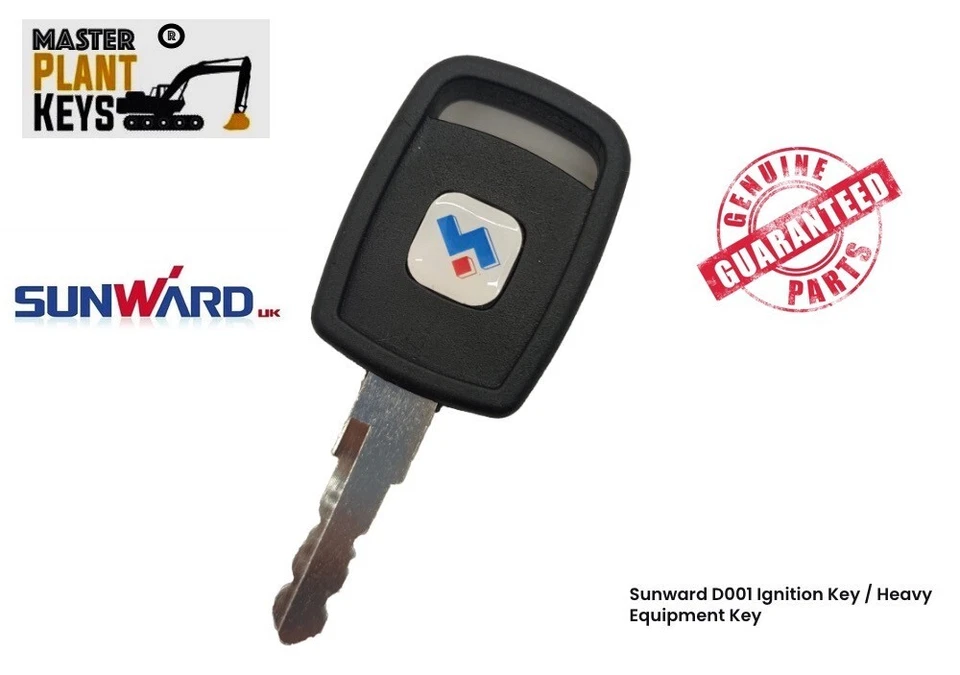 Sunward D001 GENUINE MASTER PLANT KEYS Excavators Heavy Construction Machinery