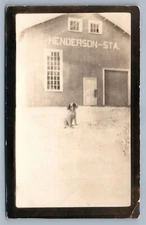 HENDERSON - STA. NY DOG ANTIQUE REAL PHOTO POSTCARD RPPC