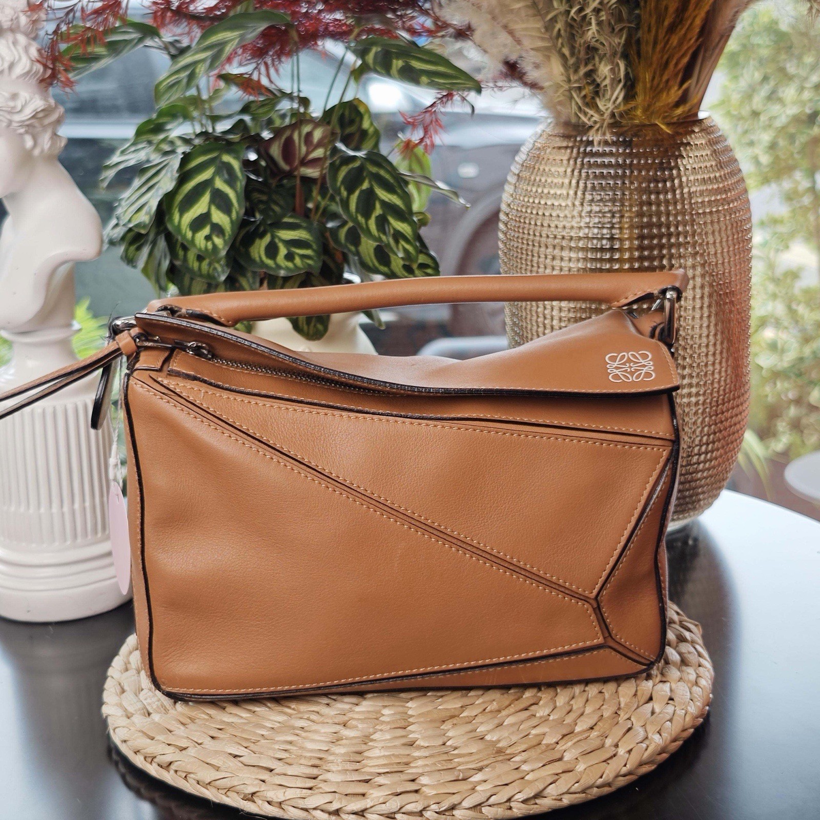 Authentic Pre-owned Loewe Puzzle Small Tan Calfskin Leather Bag