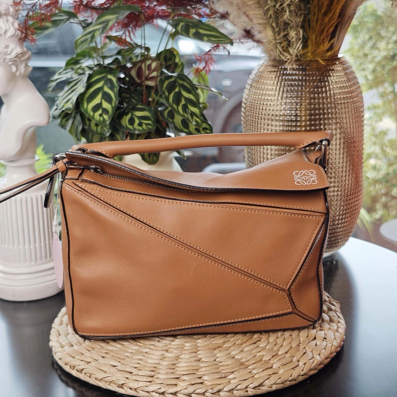 Loewe — Authentic Pre-owned Loewe Puzzle Small Tan Calfskin Leather Bag