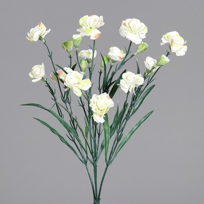 Künstlicher Nelken Blumenstrauß, Weiß, 50 cm Länge, Dekorative Kunstblume