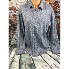 Robert Graham Mens XL Long Sleeve Button Down Shirt Blue Paisley Print Casual