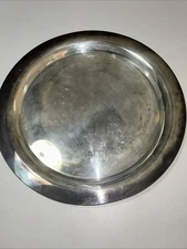 International Silver Plate IS Wilcox 5172 Round Plain Tray Salver Platter 15 In