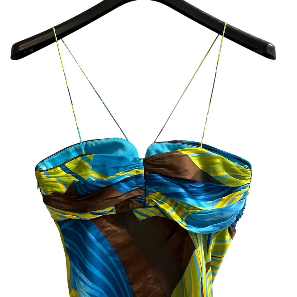 Vestido Vintage Cache Y2K Mujer 8 Colorido Seda Babydoll Mini Glam Retro Hoco Foto 4 de 4