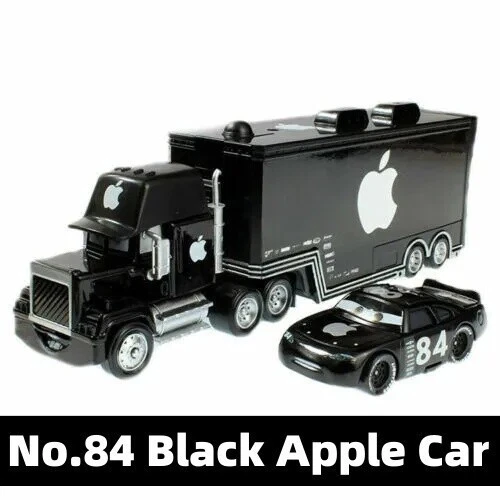 SKY_TOY CAR Set of 2 Disney Pixar Cars 1:55 No.84 Black Apple Hauler Truck Diecast Toys Car