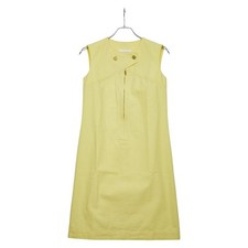 Chanel Sleeveless Dress Size 38 P17031V09597 Yellow Cotton Women Used