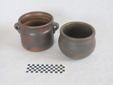 2 Keramik-Behälter Tischabfallbehälter Übertopf