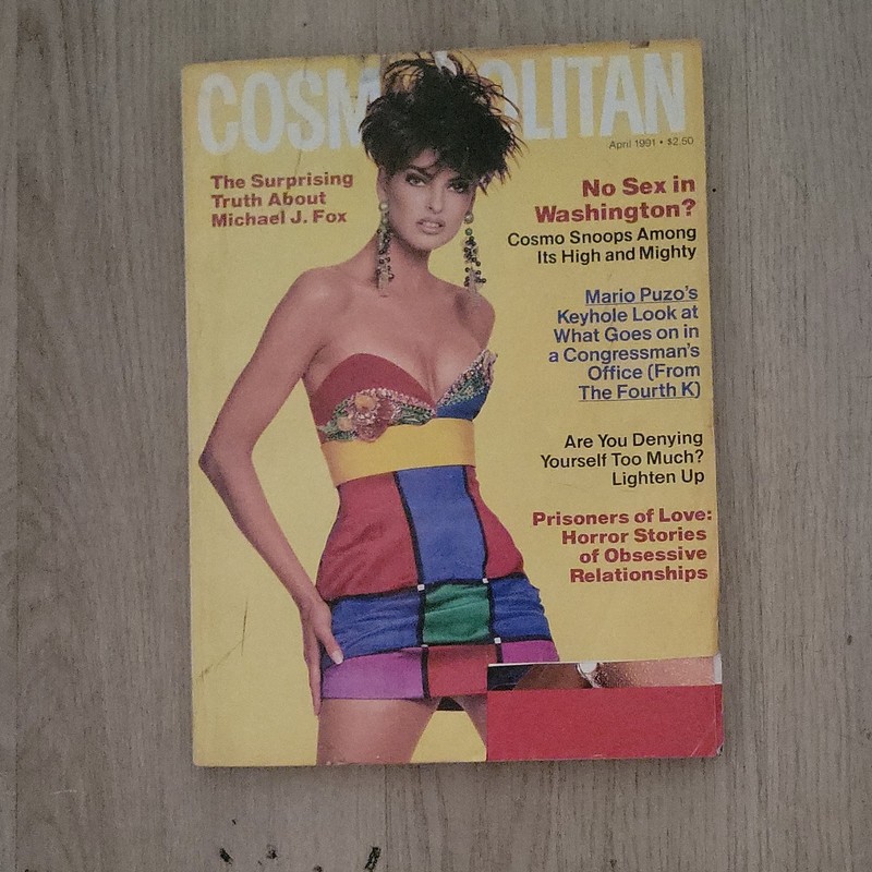 Cosmopolitan Magazine April 1991 Illustrated Michael J. Fox Mario Puzo