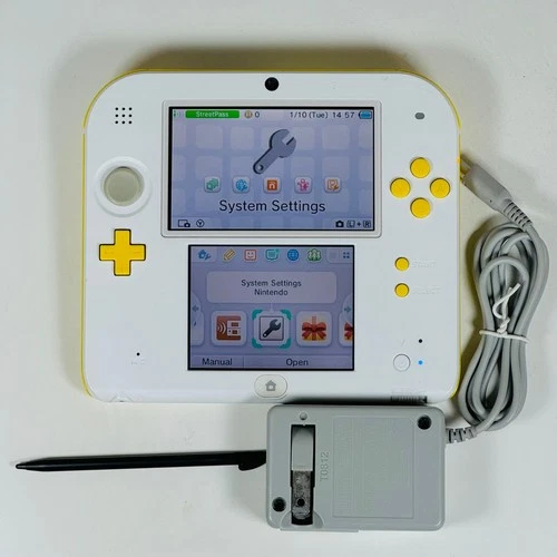 Nintendo 2DS Handheld Console (White & Yellow) w/ 