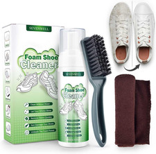 Foam Shoe Cleaner Kit, 6.76 Oz White Shoe Cleaning with Brush and Towel, Sneaker