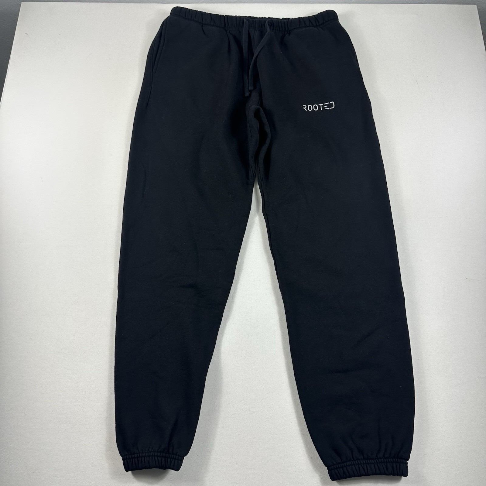 Men's Black Rooted Sweatpants - XL Gym Joggers with Drawstring Made in USA-image
