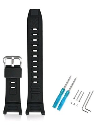 Black Watch Band Strap With Tool For CASIO Pro-Trek PRW-1500 PAW-1500 PRG-130