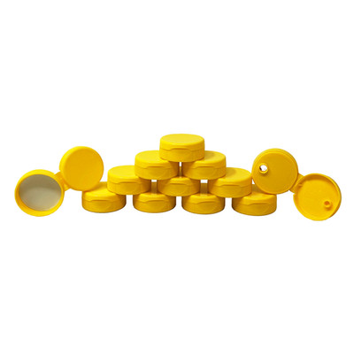 Clearview - 12 Pack, 38mm Yellow Flip Top Honey Bear Replacement Lids - BPA Free