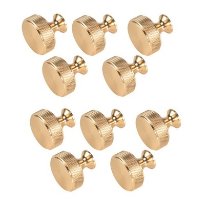10 Pack 1.2 Inch Brushed Gold Cabinet Knobs Round Dresser Knobs I6Q54423