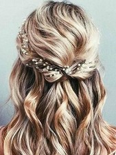 Bride Wedding Hair Vine Flower Hair Piece Silver Bridal Headpiece Accessories...