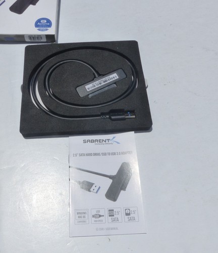 Sabrent 2.5” SATA Hard Drive/SSD To USB 3.0 Adapter New In Sealed Box - Afbeelding 3 van 3