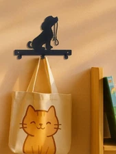 1pc Iron Crafts Dog Lead Leash Wall Hanging Holder Rack with Hooks for Dog Leash