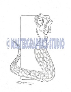 Sexy STEAMPUNK LAMIA original fantasy pin up art by JOE ORSAK