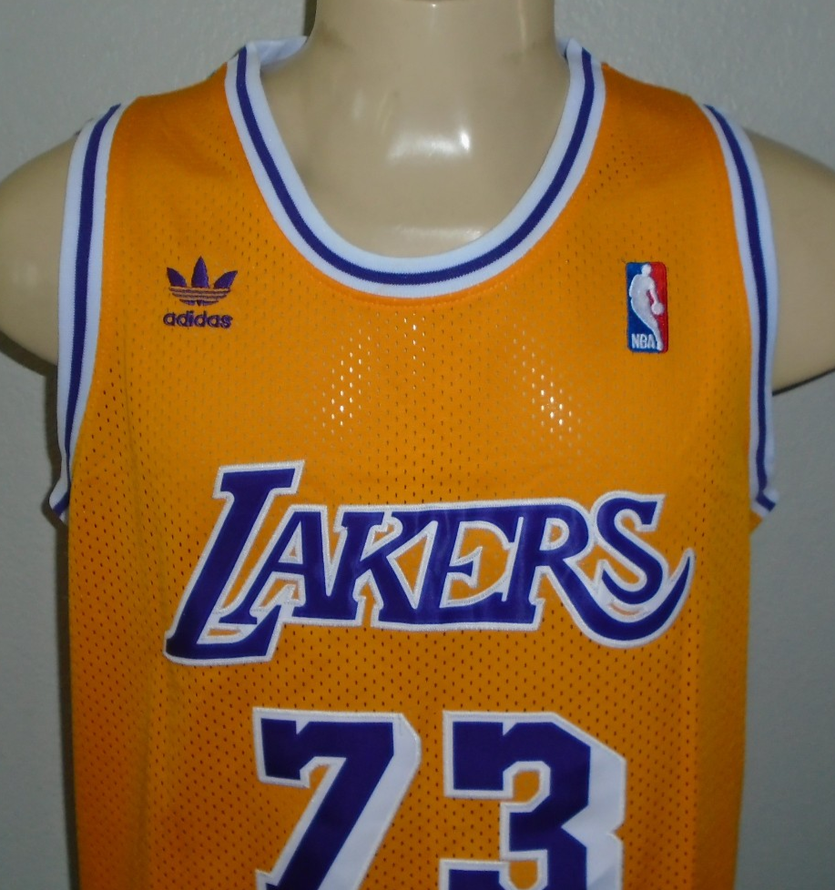 Dennis Rodman #73 LA Lakers Adidas Hardwood Classics Sewn