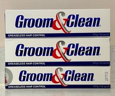 3 Groom and Clean Cream Gel Greaseless Hair Control Cream 4.5 oz Each
