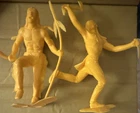 1964  Louis Marx Vintage Plastic Cowboy Western Indian Figures Lot Set Toy