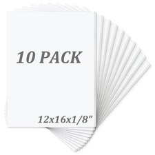 10 Pack Mat Board Center AcidFree Foam Boards 12x16 Inch White 1/8 Inch Thick