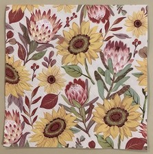 TWO Sunflower Fall Flowers Floral Leaves Autumn Summer Paper Napkins Decoupage