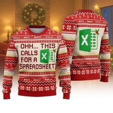 Ohh This Calls For A Spreadsheet Christmas Ugly Sweater, Excel Christmas Xmas