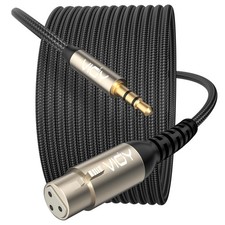 32.8FT XLR to 3.5mm Cable Unbalanced Aux Male to XLR Female Mic Cord 1/8