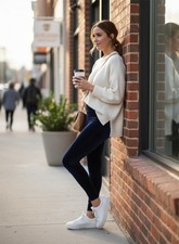 NWT SPANX Navy Blue Velvet Leggings Pants Size XS