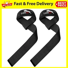 Weightlifting Straps for Gym – Heavy Duty Padded Wrist Straps for Deadlifts, Pow