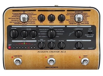Zoom AC-3 Acoustic Creator Enhanced Direct Box and Preamp with Effects -OPEN BOX
