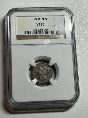 1880-P Three Cent Nickel — photo from the most recent tracked eBay sale