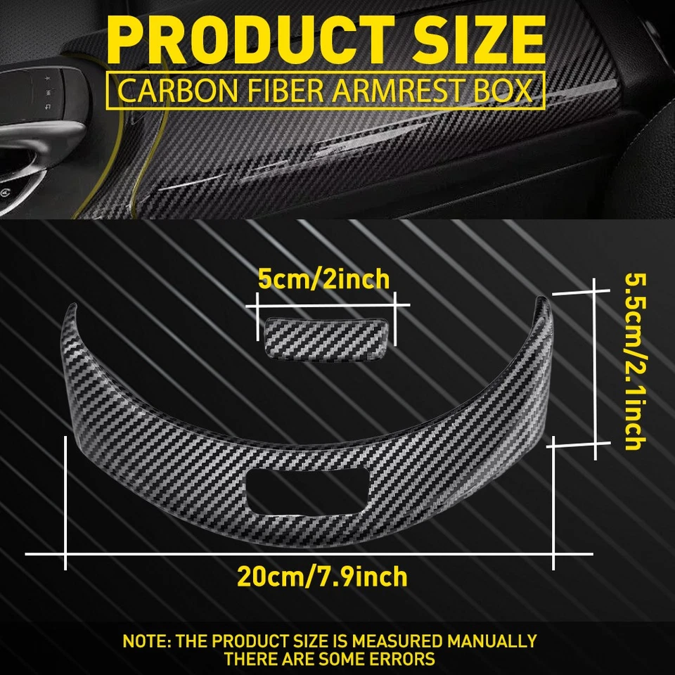 Ajuste Mercedes GLC Class 2015-2020 console de fibra de carbono apoio de braço interruptor acabamento 1-5X - Imagem 2 de 4