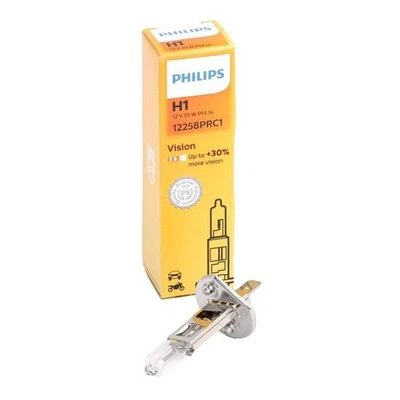 Ampoule H1 PHILIPS Vision 12258PRC1 55W 12V P14.5s Halogène – Neuf en boîte - Photo 1/4