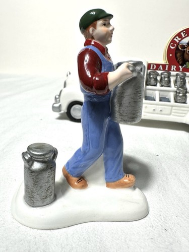 2002 Department 56 Snow Village Porcelain Fresh Dairy Delivery Truck 56.55195 - Picture 4 of 15