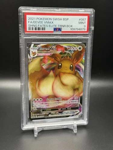 2021 POKEMON SWSH BSP FA EEVEE VMAX SHNG FATES ELITE TRNR BOX PSA 9
