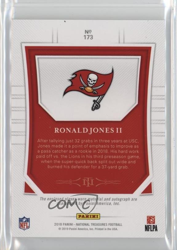 2018 Panini National Treasures /99 Ronald Jones II RPA Rookie Patch Auto RC 1dm4 view 2