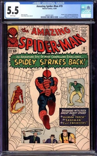AMAZING SPIDER-MAN #19 CGC 5.5 WHITE PAGES // MARVEL COMICS 1964