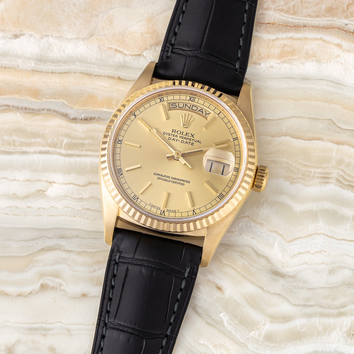 Rolex Day-Date 36 18238 Yellow Gold Watch - Champagne Dial