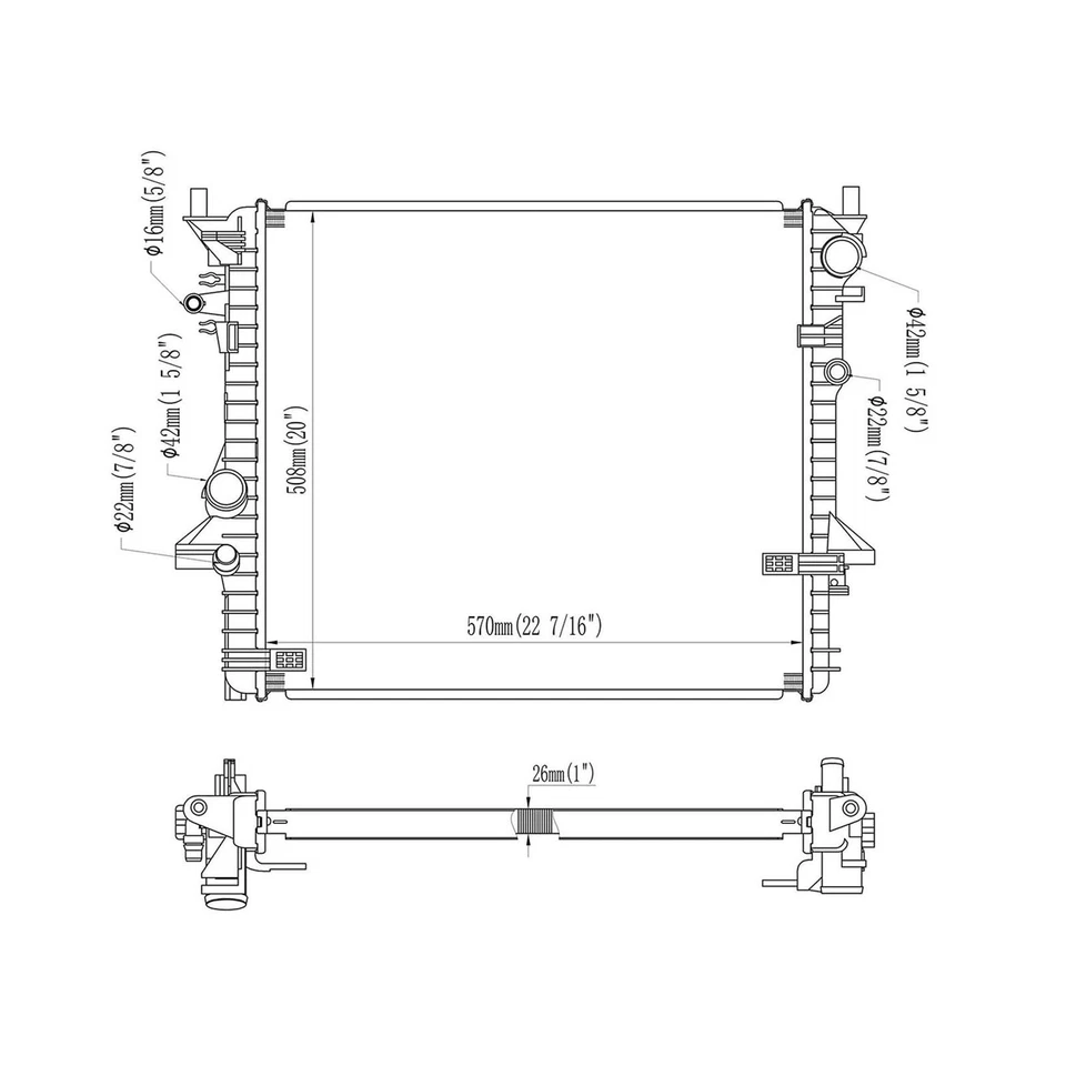 13704 Aluminum Radiator for Jaguar XF 12-15 XFR 10-15 XFR-S 14-15 XJ XJR XJR575 - Image 2 of 4
