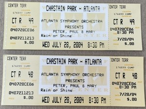 Peter, Paul & Mary at Chastain Park - Atlanta - Wed Jul 28, 2004 - full Tickets